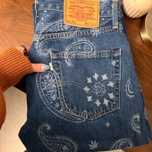 RARE Levi's x Snoop Dogg Blue Paisley Jeans
